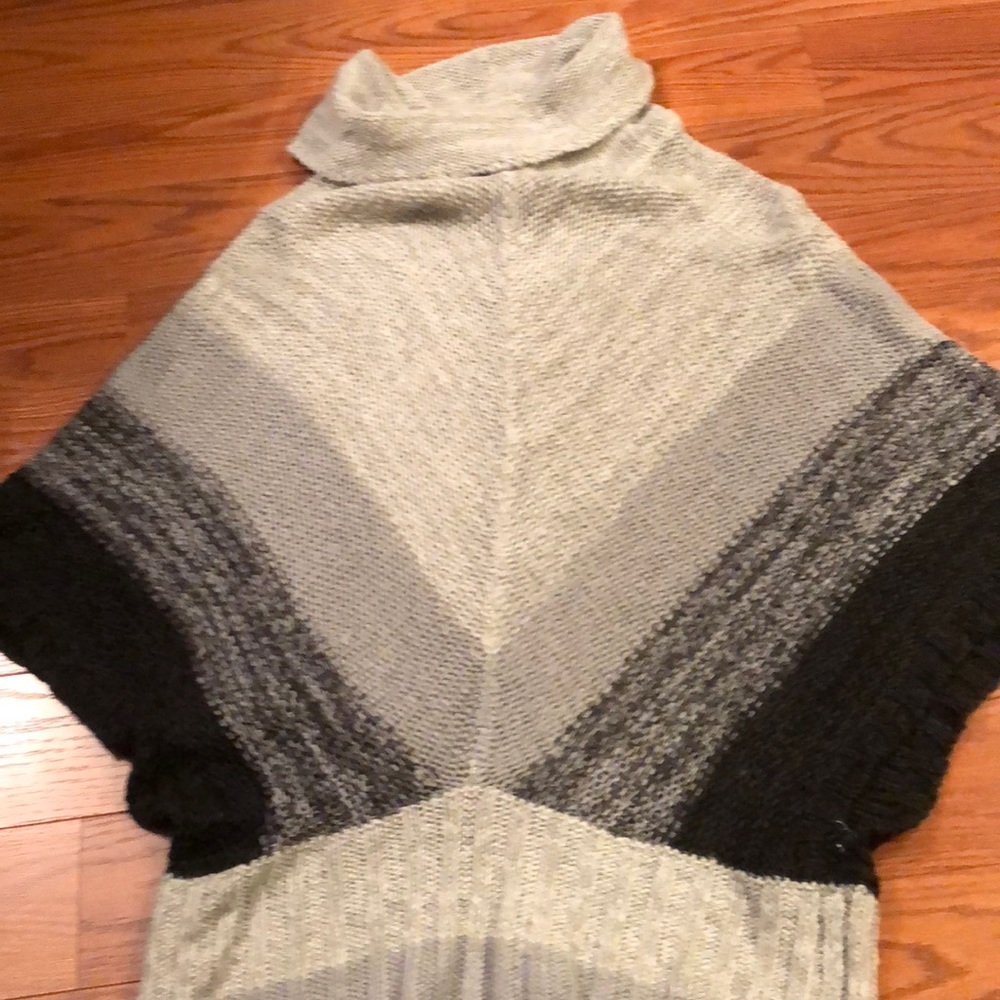 Grey and black ombré cowl neck tunic sweater